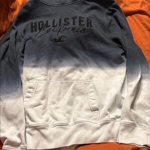 Hollister Blue and White Gradient Hoodie